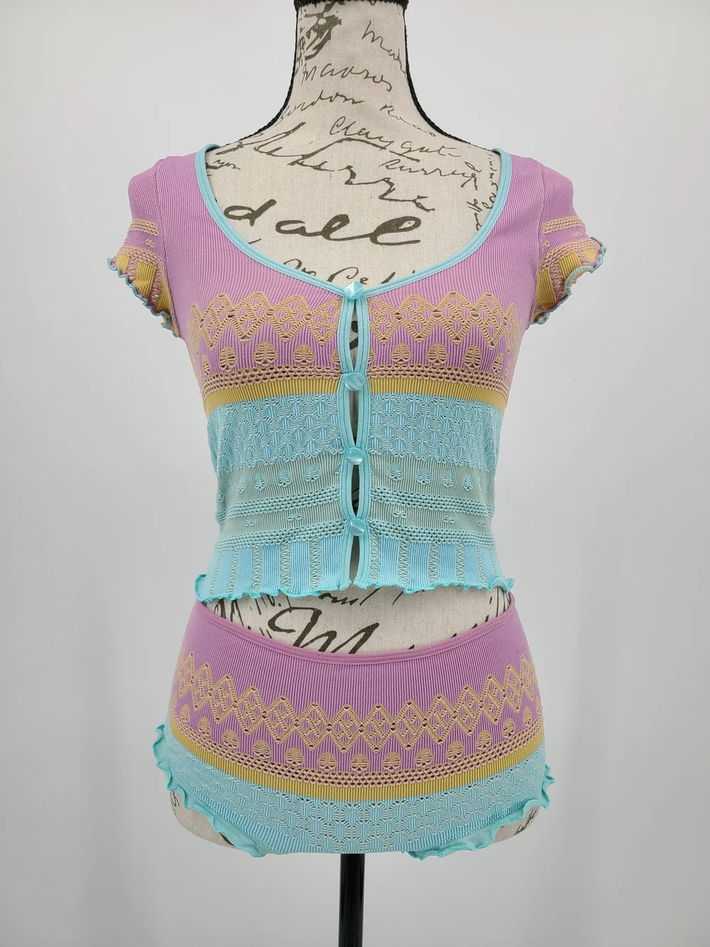Anthropologie's LyreBird Knit Cropped Pajama Set Size Small